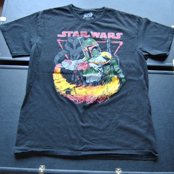 Star Wars Boba Fett Fifth Sun Black Short Sleeve Shirt Medium - Picture 1 of 5